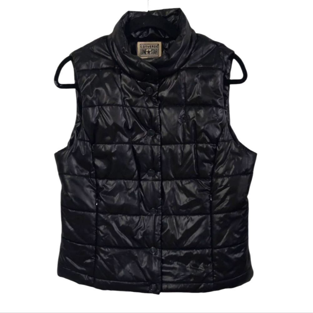Converse Black Puffer Vest Size S/M